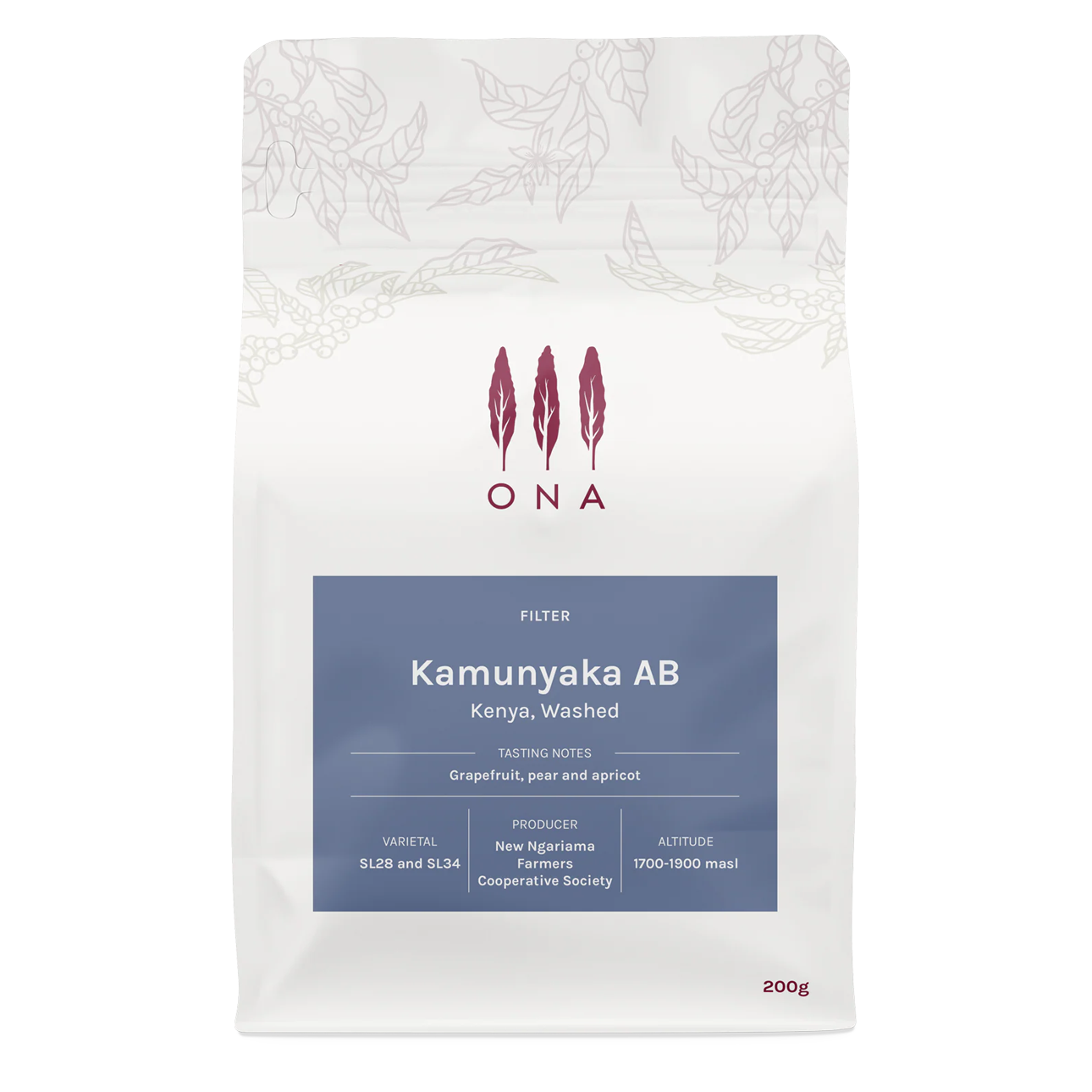 ONA Coffee Kamunyaka AB, Kenya, Washed Filter