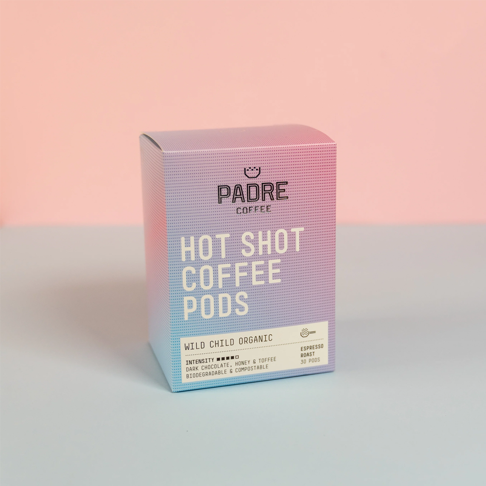 Padre Coffee Hot Shot Coffee Pods – Wild Child Organic Espresso 30pack